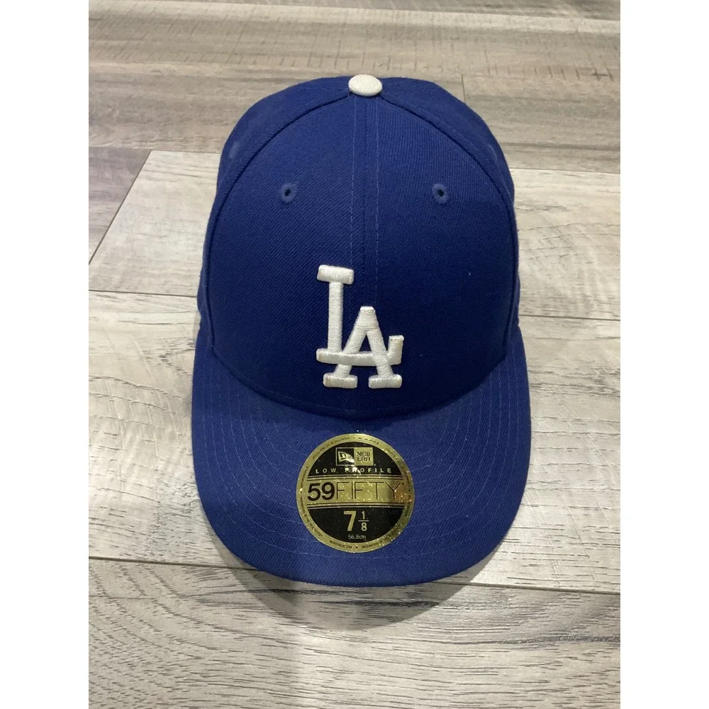 New Era 59FIFTY Low Profile LA Dodgers Fitted Hat Blue 7 1/8 MLB Baseball Cap